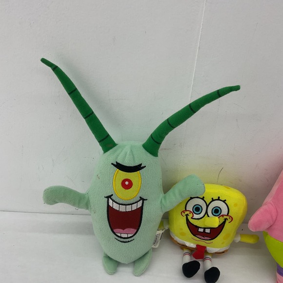 Nickelodeon Spongebob Patrick Plankton Green Stuffed Animal Plush Lot - Picture 4 of 10